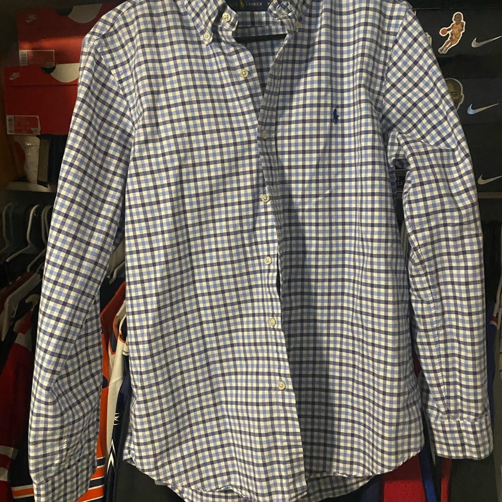 Polo by Ralph Lauren Men's Blue Checkered Shirt